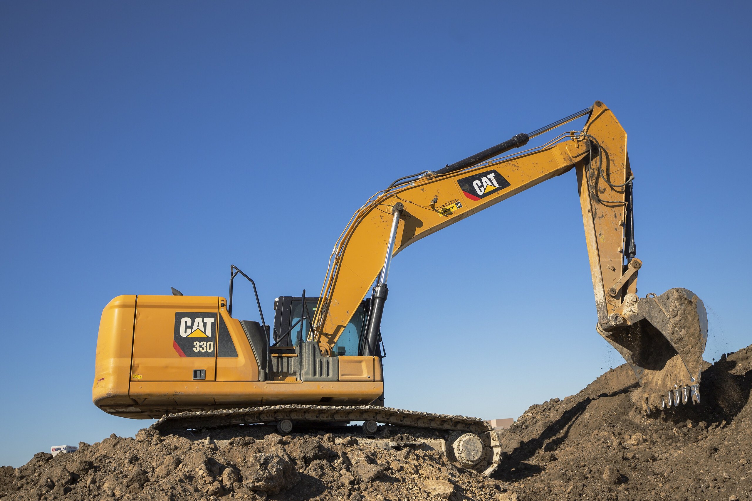 Heavy excavator working on a construction site